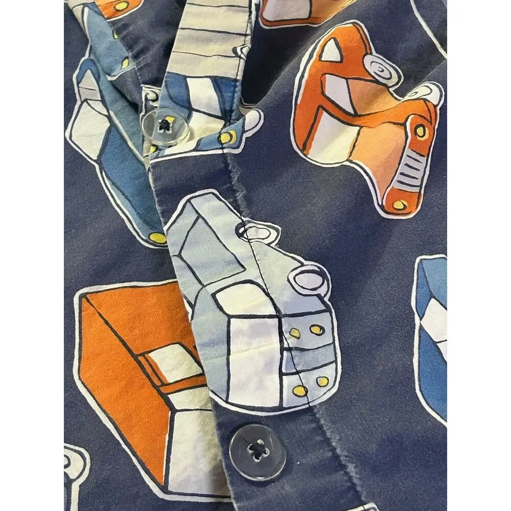 Pottery Barn Kids Twin Navy Blue Vehicle Cars Trucks Cotton Duvet Discontinued